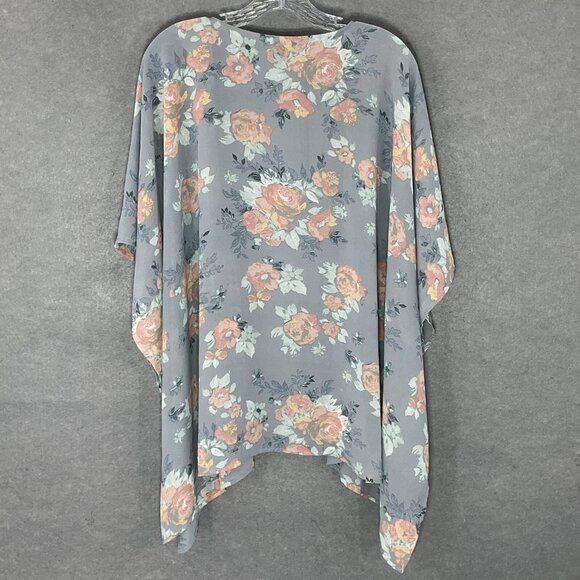 Torrid Cardigan Floral Kimono Womens 1X‎ Multicolor Sheer Open Front Lightweight - Picture 2 of 13